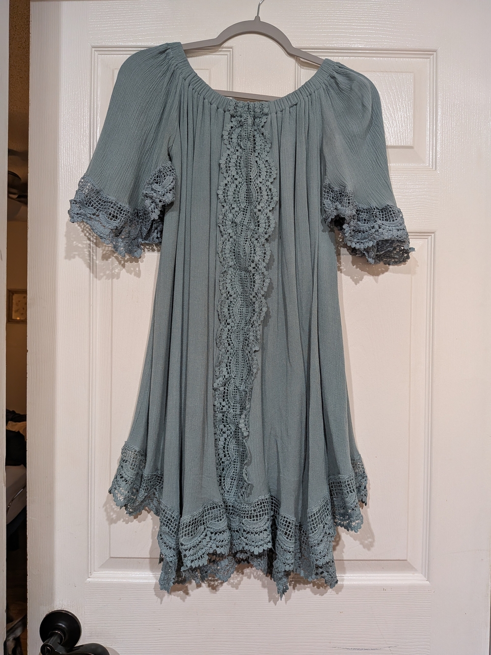 Cottagecore  Light Green Relaxed Pullover Dress